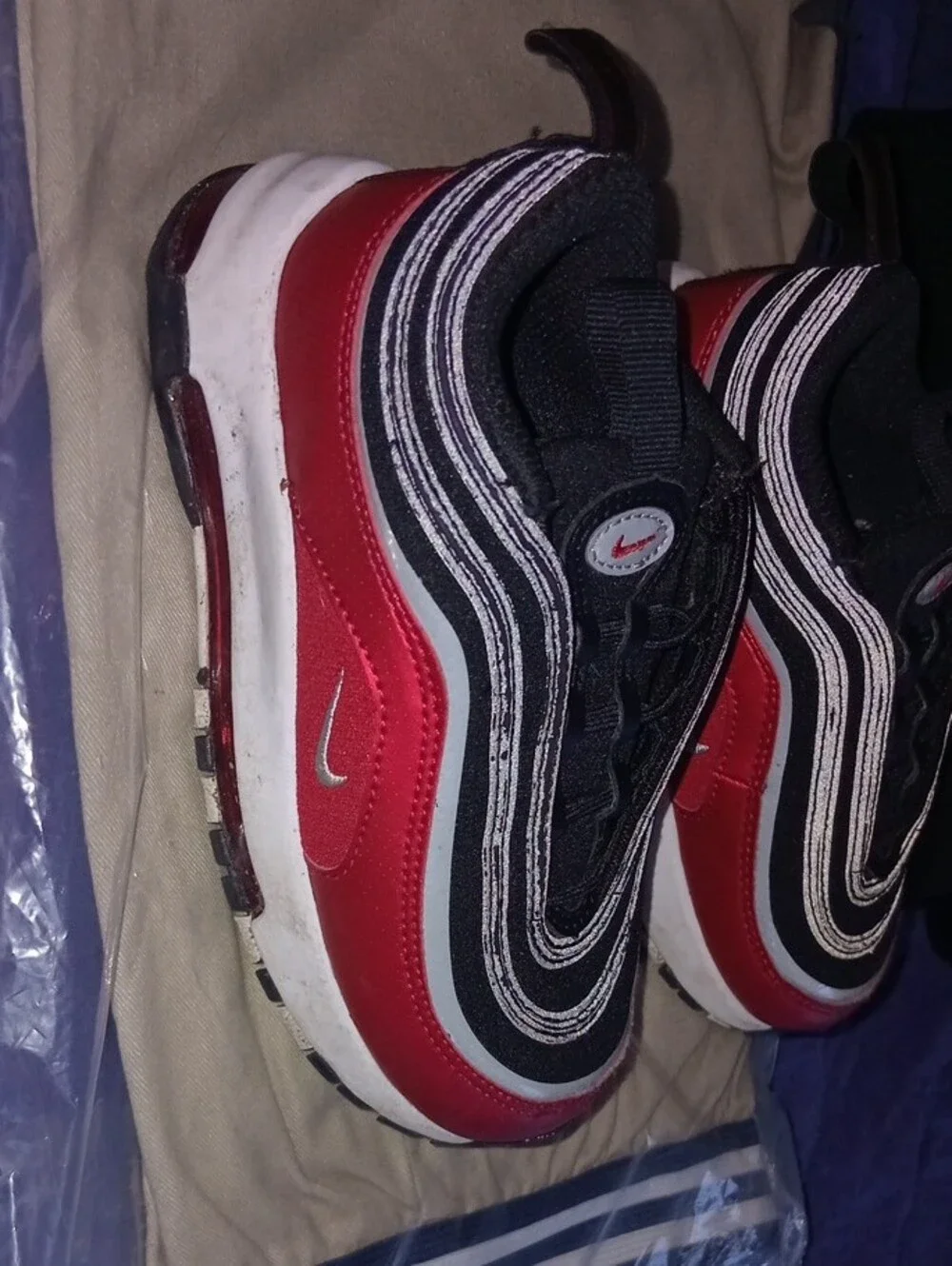 Nike Air Max Kids' Black and Red Slip-On Sneakers